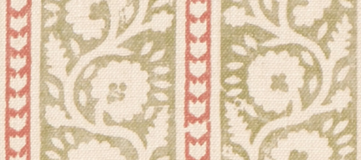 G P & J Baker BIBURY GREEN/RED Fabric