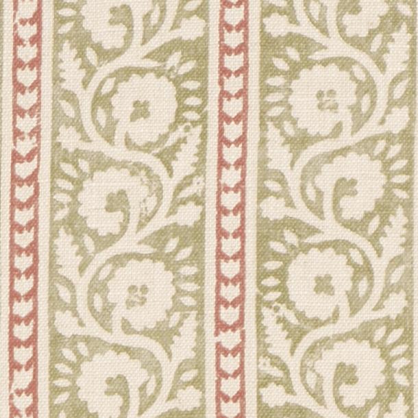 G P & J Baker BIBURY GREEN/RED Fabric