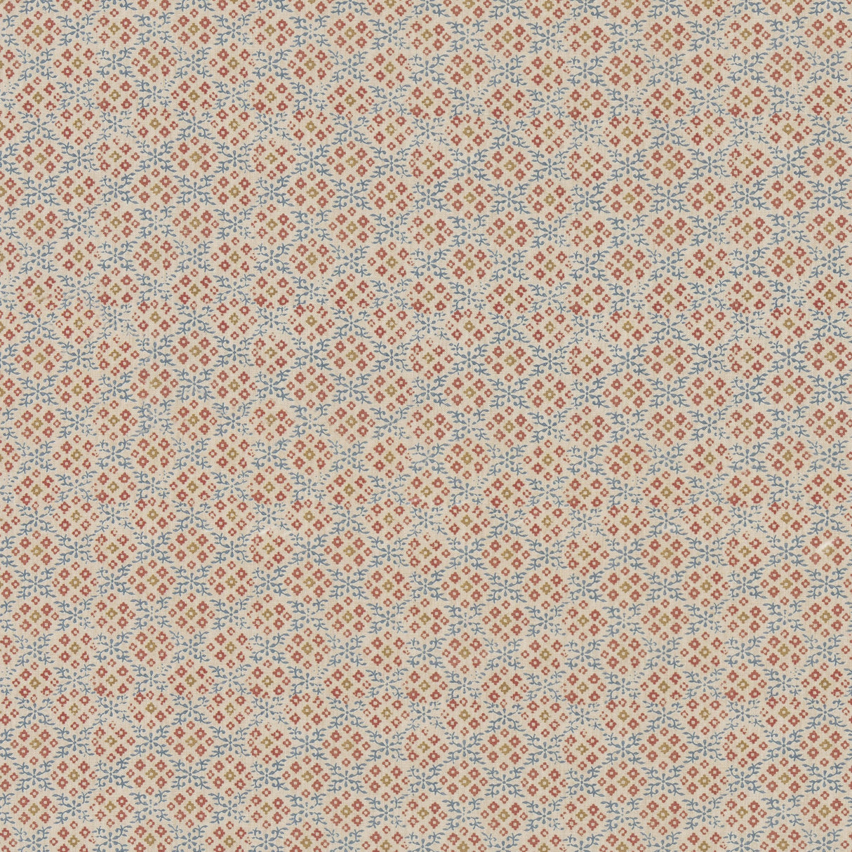 G P & J Baker GRANTLY INDIGO/RED Fabric