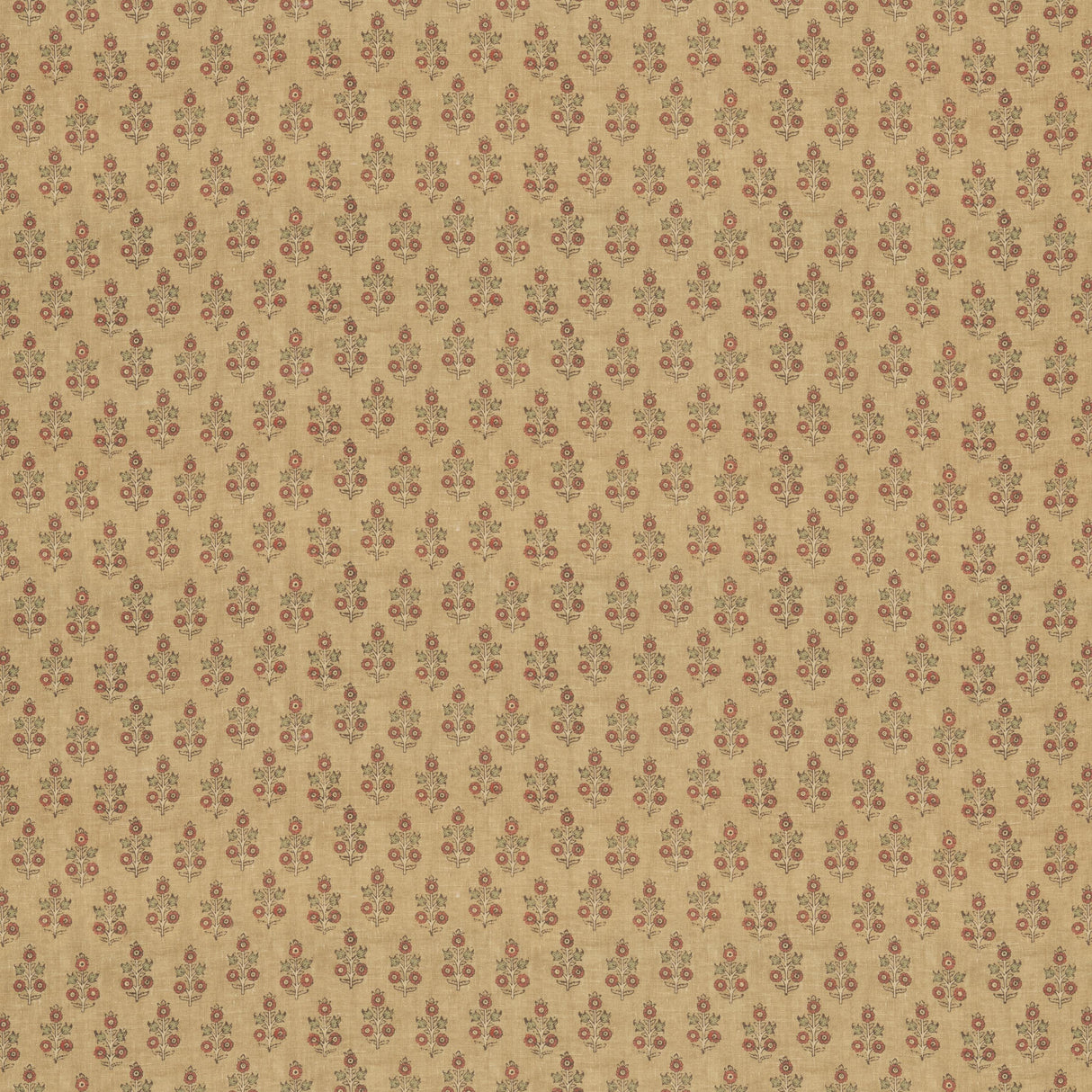 G P & J Baker POPPY SPRIG OCHRE Fabric