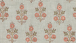 G P & J Baker POPPY SPRIG AQUA/BLUSH Fabric