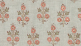 G P & J Baker POPPY SPRIG AQUA/BLUSH Fabric