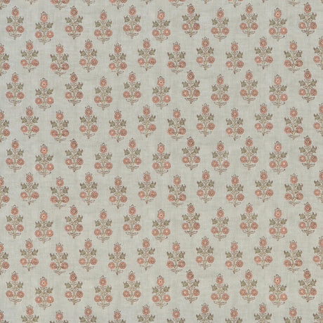 G P & J Baker POPPY SPRIG AQUA/BLUSH Fabric