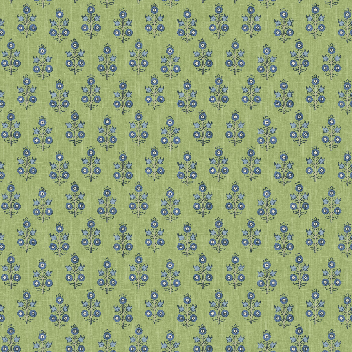 G P & J Baker POPPY SPRIG GREEN/BLUE Wallpaper