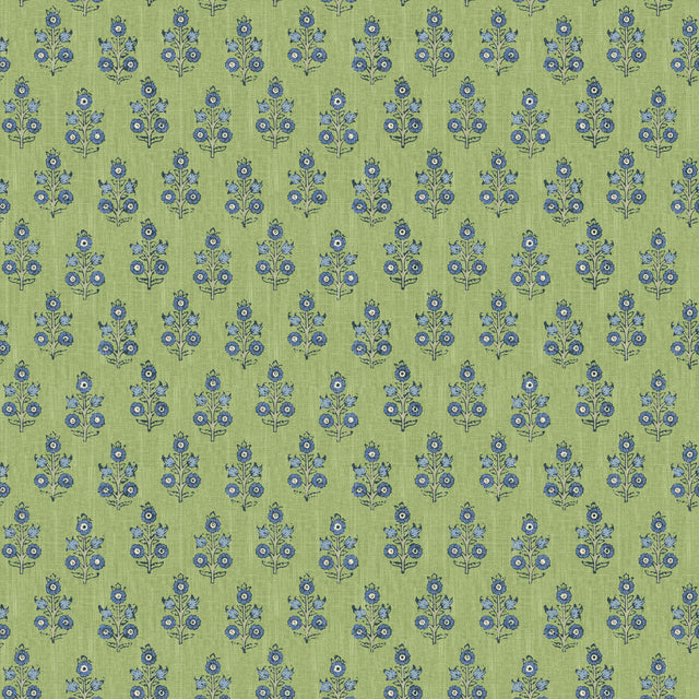 G P & J Baker POPPY SPRIG GREEN/BLUE Wallpaper