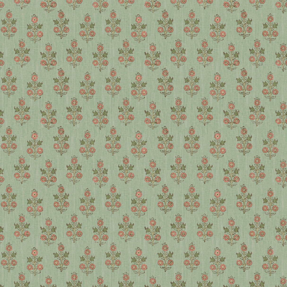 G P & J Baker POPPY SPRIG AQUA/BLUSH Wallpaper