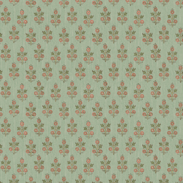 G P & J Baker POPPY SPRIG AQUA/BLUSH Wallpaper