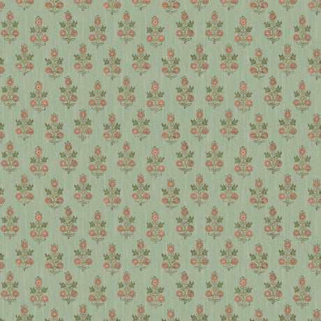 G P & J Baker POPPY SPRIG AQUA/BLUSH Wallpaper