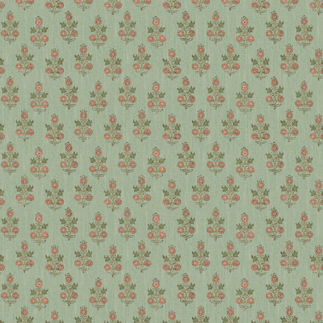 G P & J Baker POPPY SPRIG AQUA/BLUSH Wallpaper