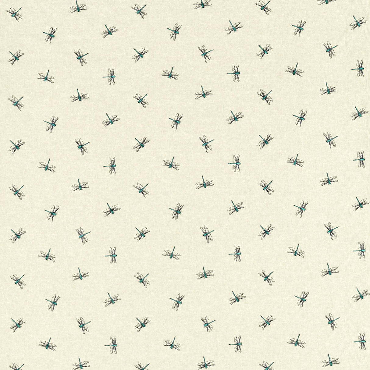 Clarke & Clarke DAMSEL TEAL Drapery Fabric