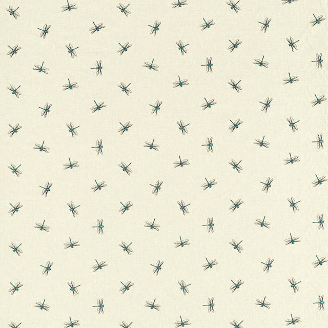 Clarke & Clarke DAMSEL TEAL Drapery Fabric