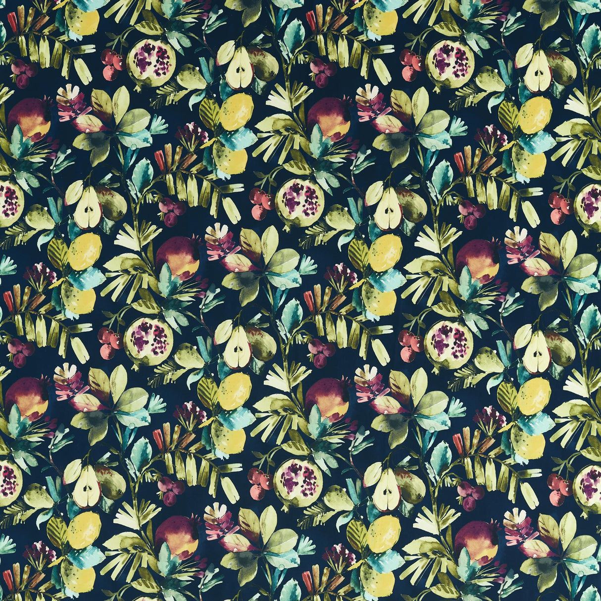 Clarke & Clarke FRUTA MIDNIGHT VELVET Fabric