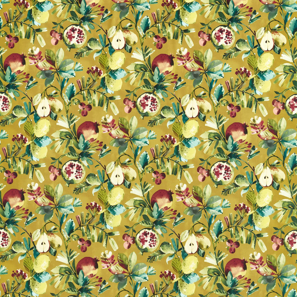 Clarke & Clarke FRUTA OCHRE VELVET Fabric