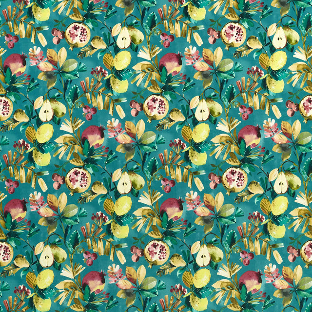 Clarke & Clarke FRUTA TEAL VELVET Fabric