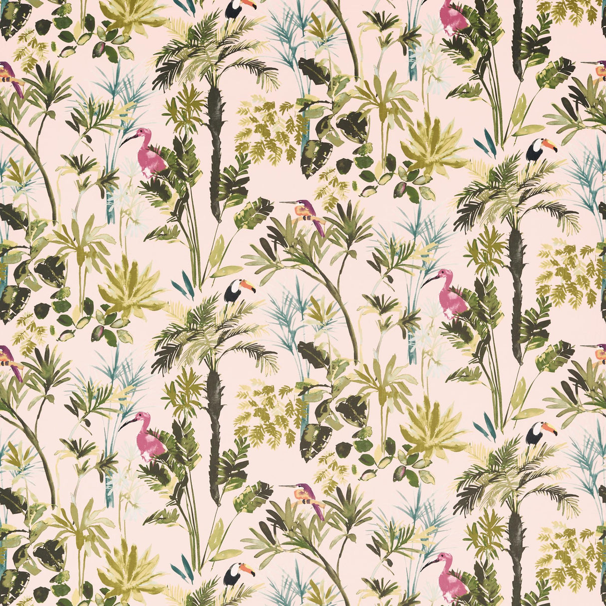 Clarke & Clarke PALM BLUSH VELVET Fabric