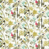 Clarke & Clarke PALM CHARCOAL/CITRON Fabric