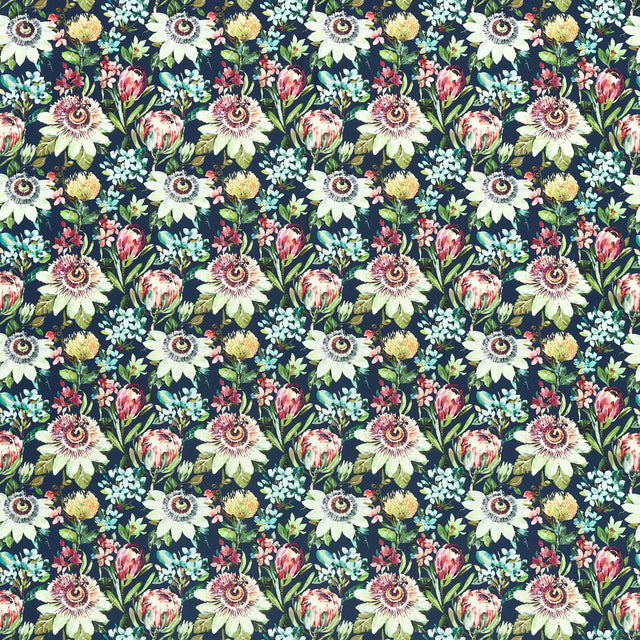 Clarke & Clarke PARADISE MIDNIGHT VELVET Fabric