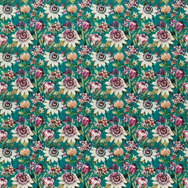 Clarke & Clarke PARADISE TEAL VELVET Fabric