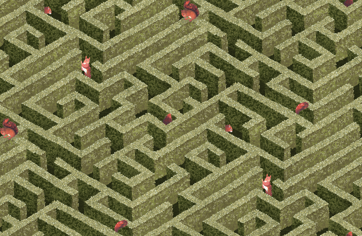Kravet LABYRINTH WITH SQUIRRELS 01 Wallpaper