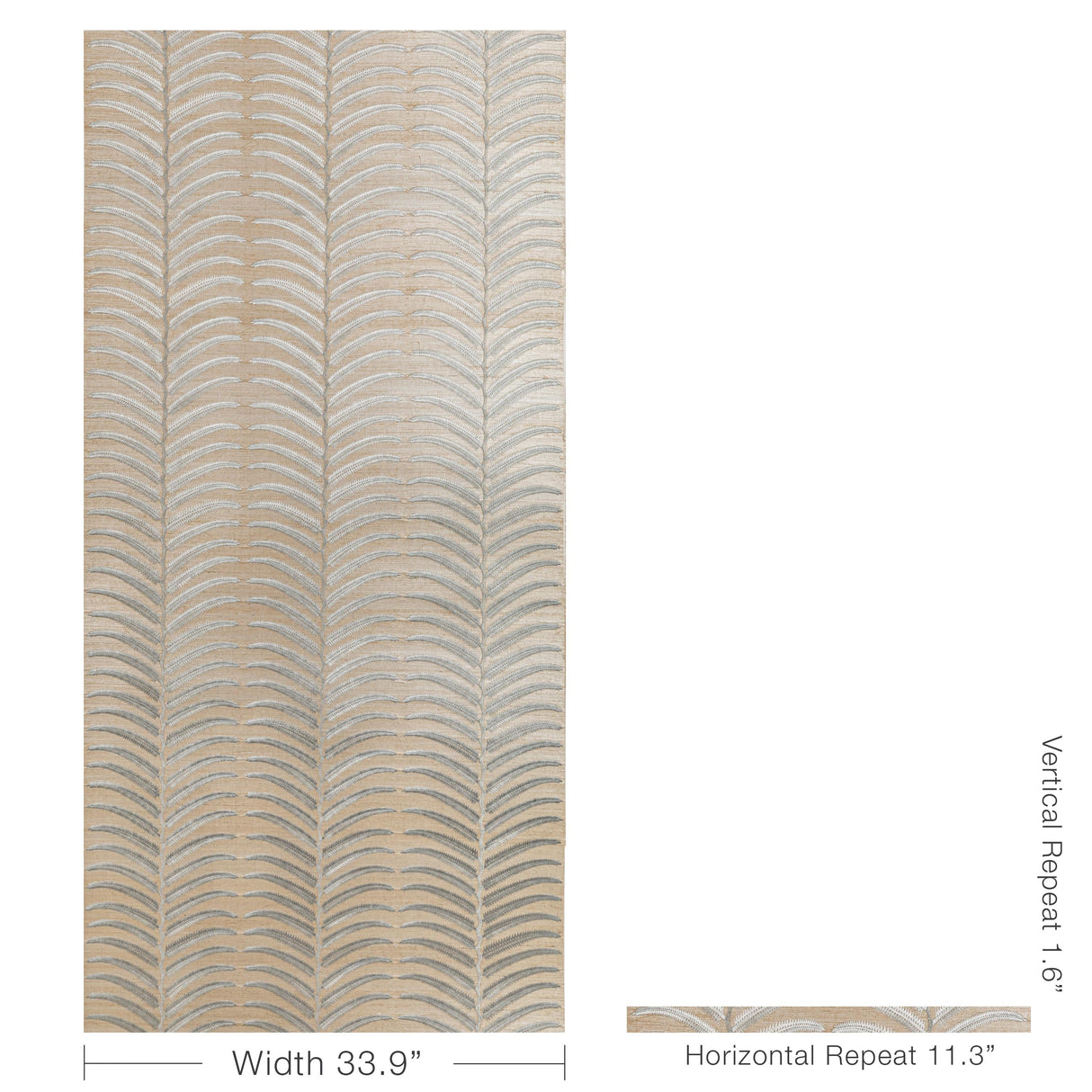 Kravet PLANTAE EMB SISAL GREY Wallpaper