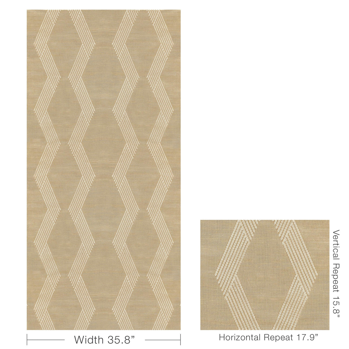 Kravet CHAINLINK EMB SISAL GOLD Wallpaper