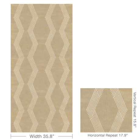 Kravet CHAINLINK EMB SISAL GOLD Wallpaper