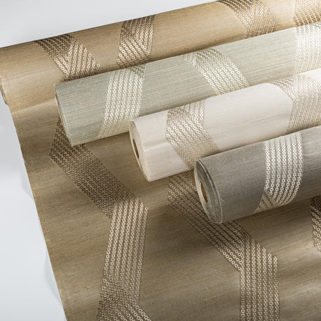 Kravet CHAINLINK EMB SISAL GOLD Wallpaper