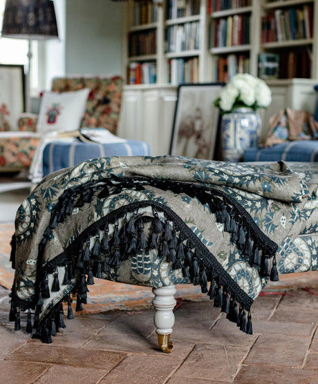 MindTheGap FLOURISH DAPPLE GREY Natural linen Fabric