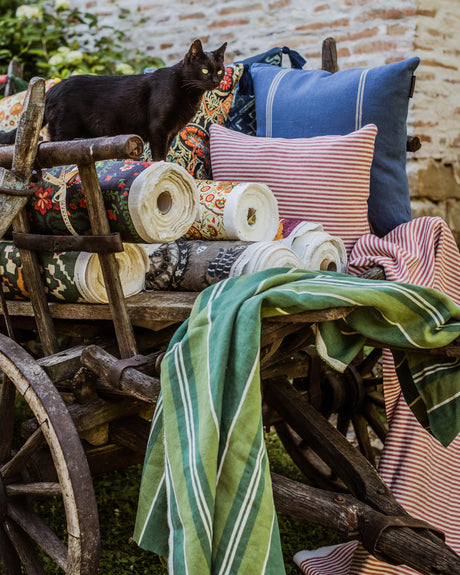 MindTheGap SZPVIZ STRIPE Heavy Linen Natural linen Fabric