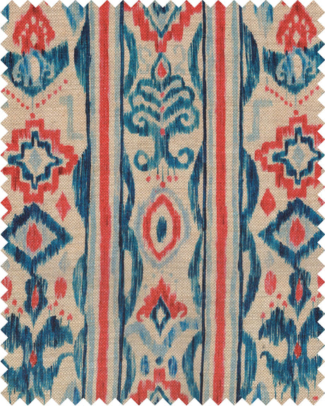 MindTheGap MEDITERRANEO IKAT Natural linen Fabric