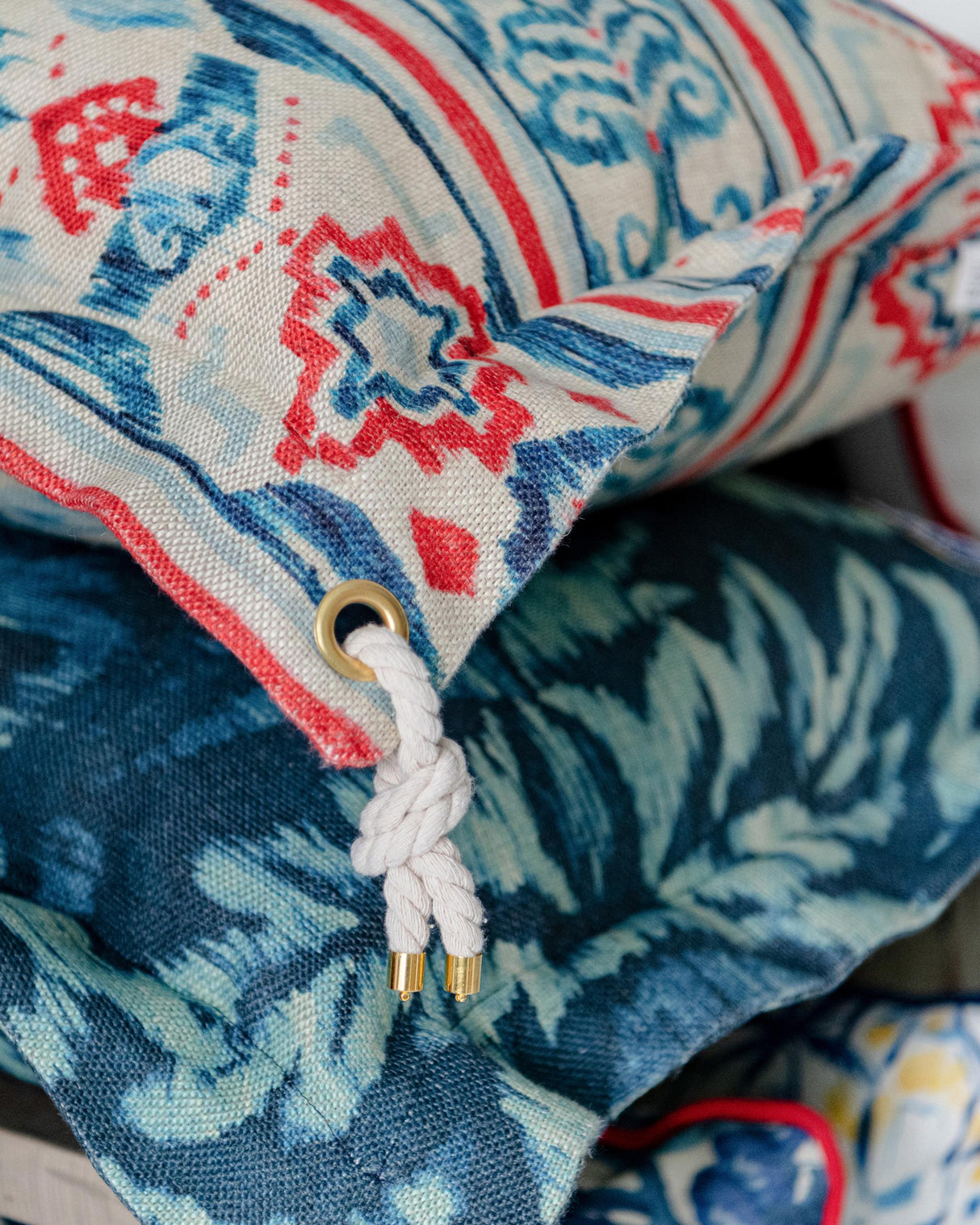 MindTheGap MEDITERRANEO IKAT Natural linen Fabric