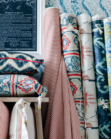 MindTheGap MEDITERRANEO IKAT Natural linen Fabric