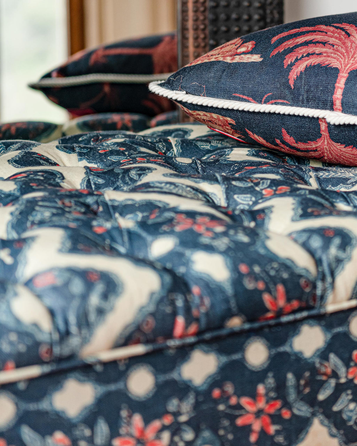 MindTheGap PHOENICIA BATIK Natural linen Fabric