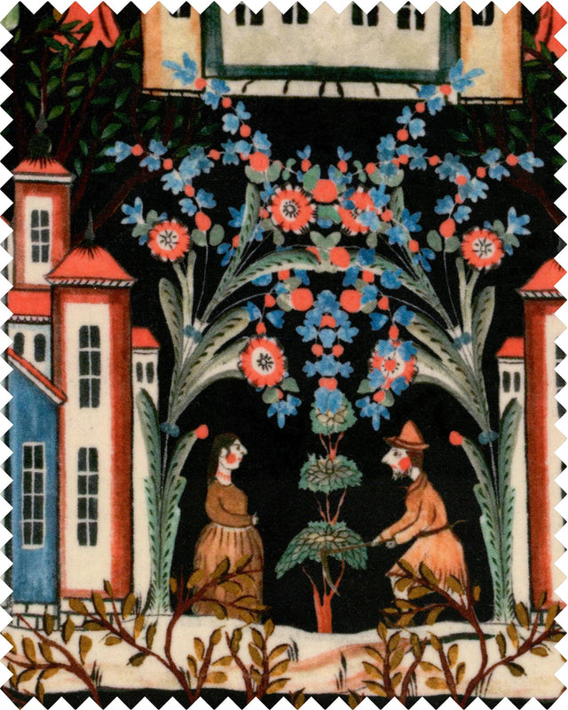 MindTheGap TALES OF TYROL Peat Black Velvet Fabric