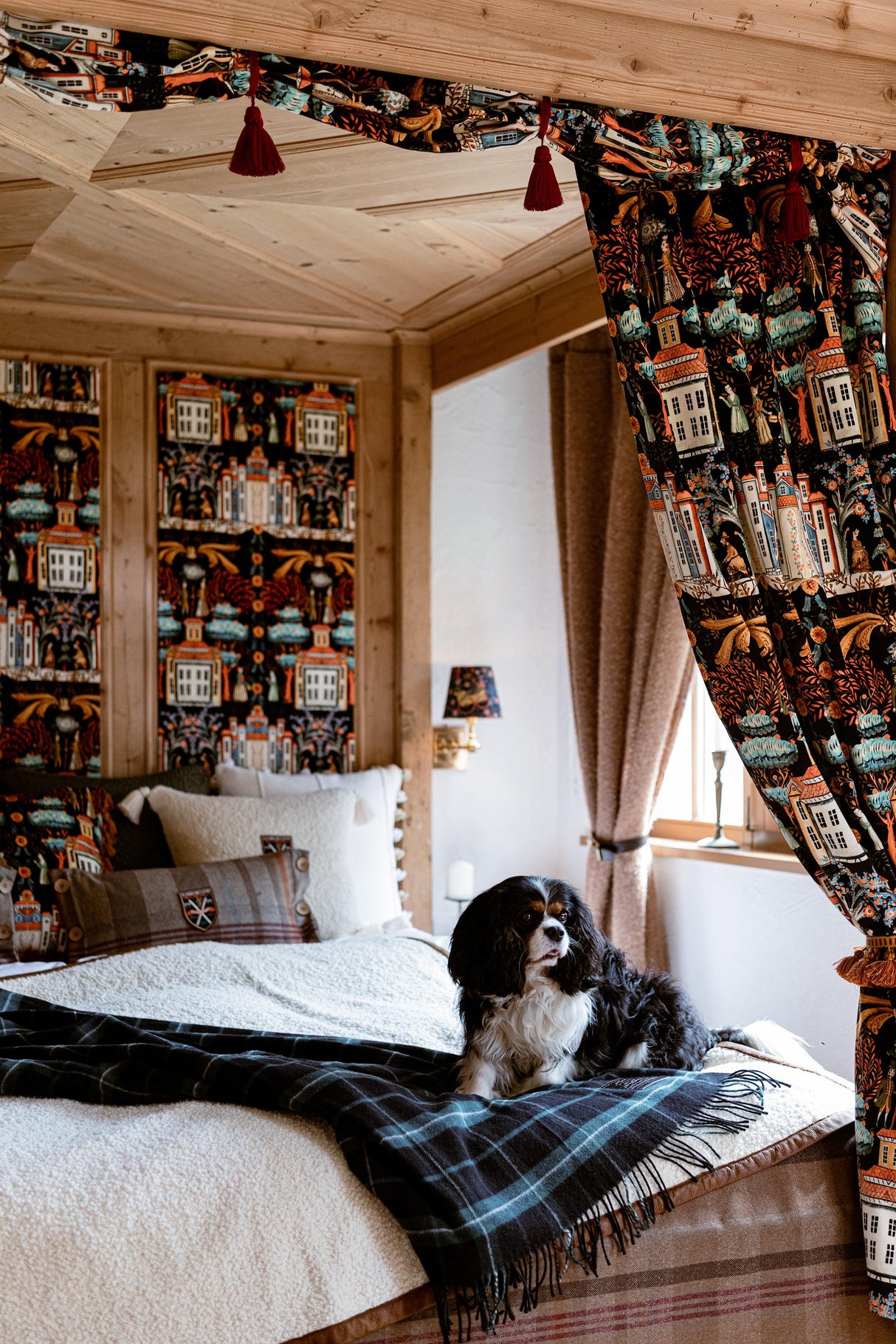 MindTheGap TALES OF TYROL Peat Black Velvet Fabric