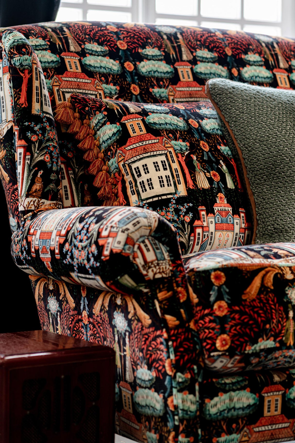 MindTheGap TALES OF TYROL Peat Black Velvet Fabric