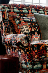 MindTheGap TALES OF TYROL Peat Black Velvet Fabric