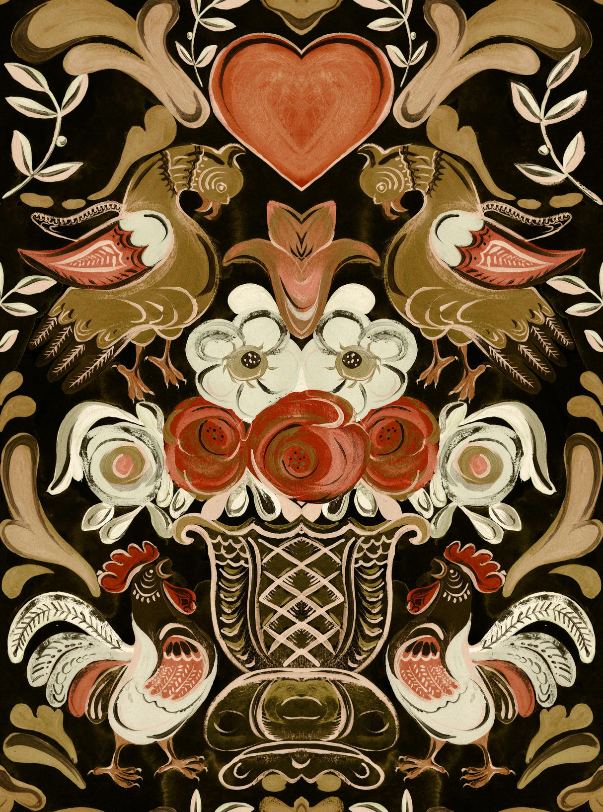 MindTheGap GOLDENE HENNE Anthracite TYROL Wallpaper