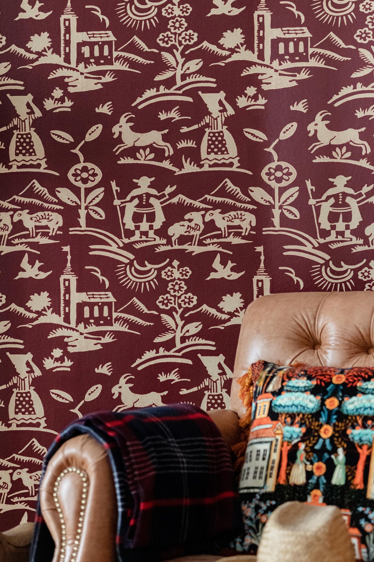 MindTheGap BRIXEN Maroon TYROL Wallpaper