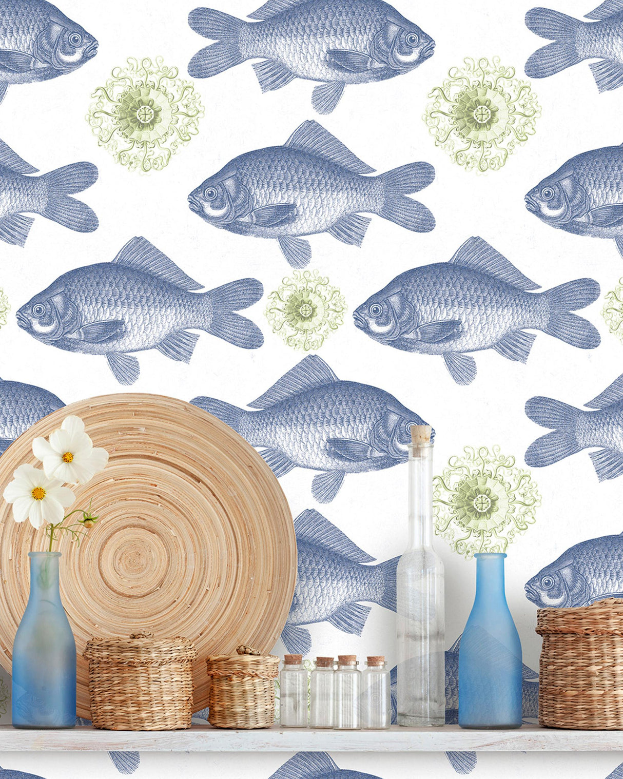 MindTheGap FISH BLUE SEASIDE Wallpaper