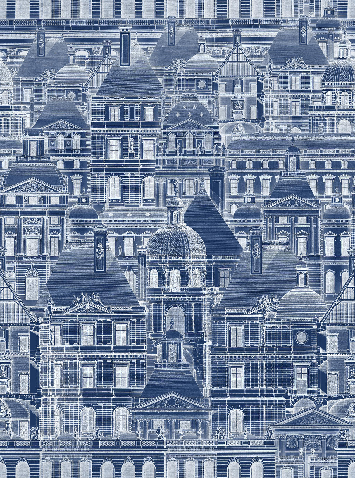MindTheGap LOUVRE BLUE ARCHITECTURAL Wallpaper
