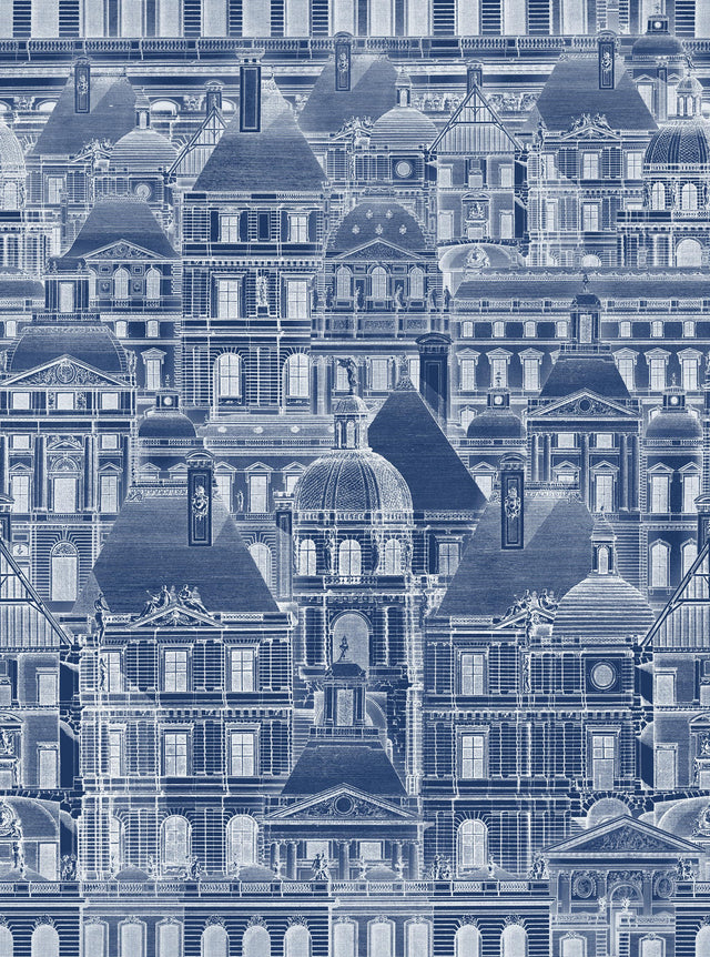 MindTheGap LOUVRE BLUE ARCHITECTURAL Wallpaper