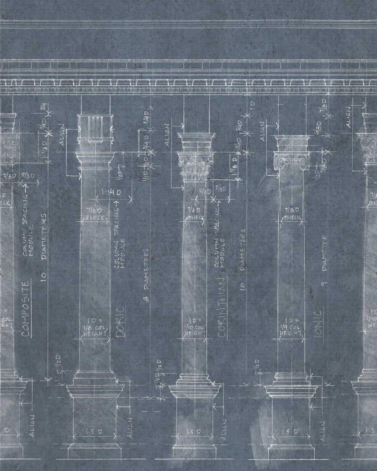 MindTheGap COLONNADE BLUE ARCHITECTURAL Wallpaper