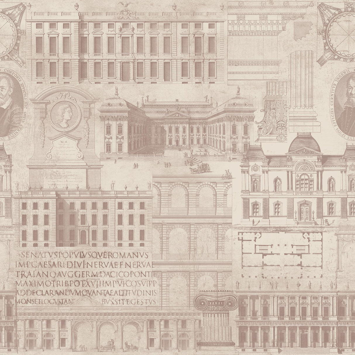 MindTheGap VITRUVIUS TAUPE ARCHITECTURAL Wallpaper