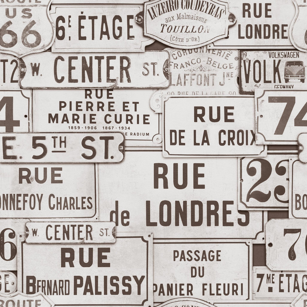 MindTheGap STREET SIGNS BROWN URBAN Wallpaper