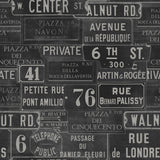 MindTheGap VINTAGE SIGNS ANTHRACITE URBAN Wallpaper