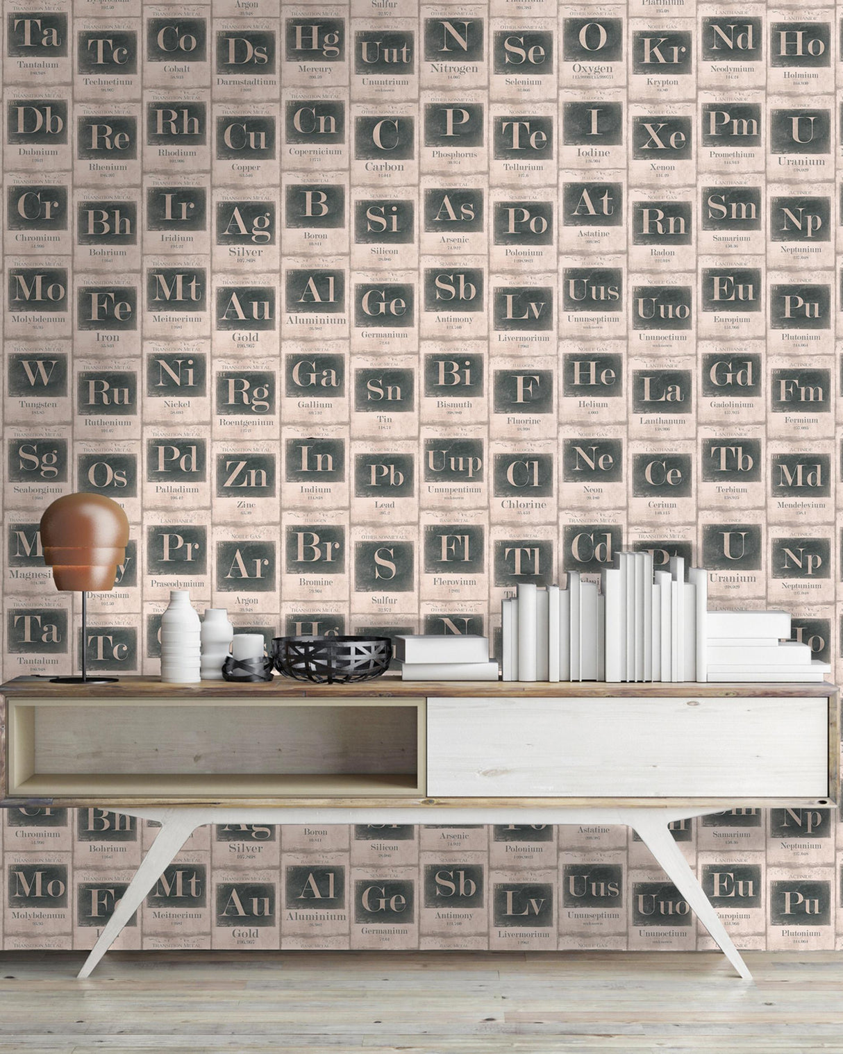 MindTheGap PERIODIC TABLE SAND VINTAGE SCIENCE Wallpaper