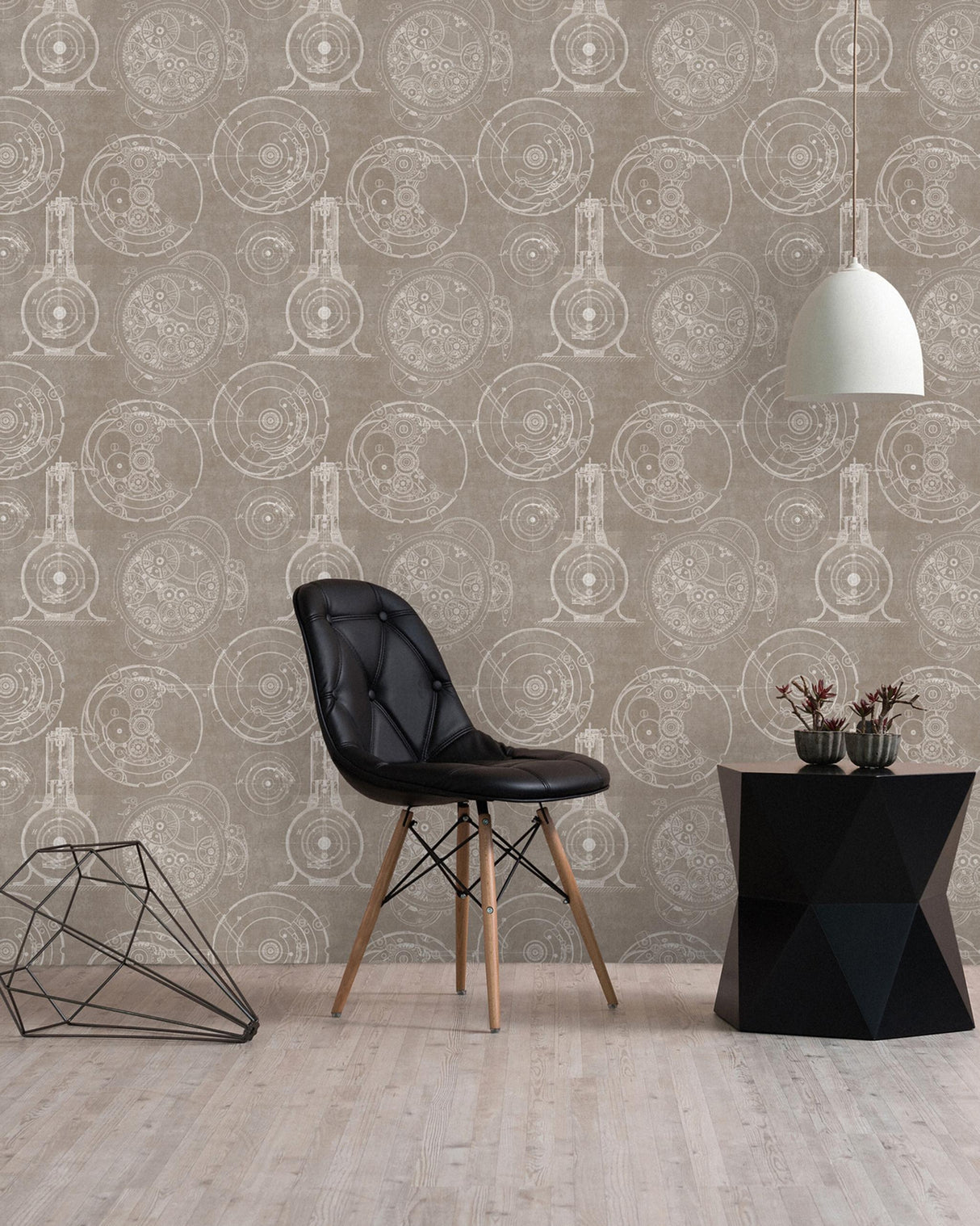 MindTheGap HORLOGERIE TAUPE VINTAGE SCIENCE Wallpaper