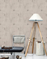 MindTheGap NEWTON GEOMETRY TAUPE VINTAGE SCIENCE Wallpaper