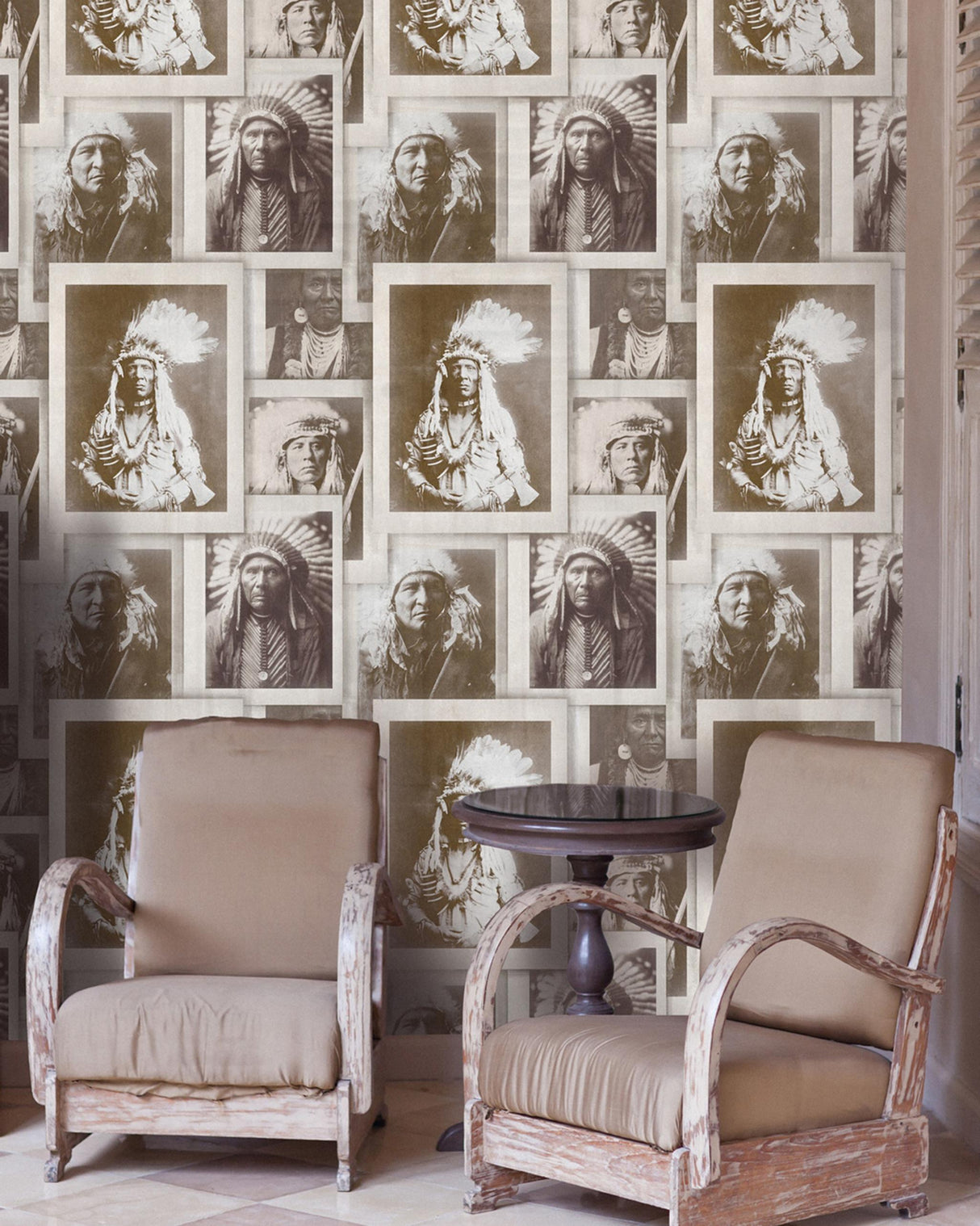 MindTheGap INDIAN CHIEFS SEPIA PHOTOGRAPHY Wallpaper